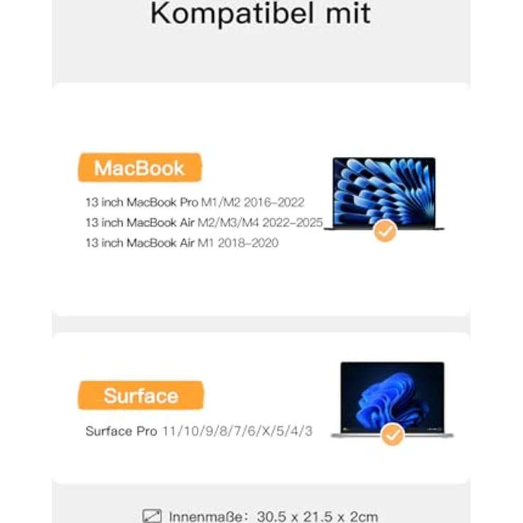 Inateck Laptop-Hülle 360° Rundumschutz für 13-14 Zoll MacBook Air/Pro M3 M2, Schwarz – Bild 2
