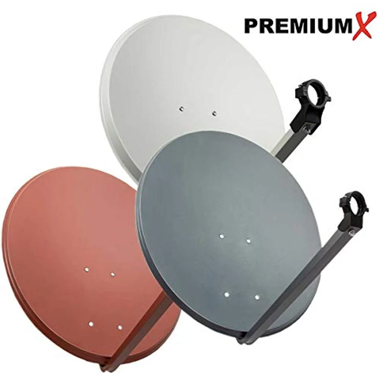 PremiumX PXS80 SAT Anlage, 80 cm Hellgrau Antenne mit Octo LNB weiß und 16x F-Stecker – Bild 6