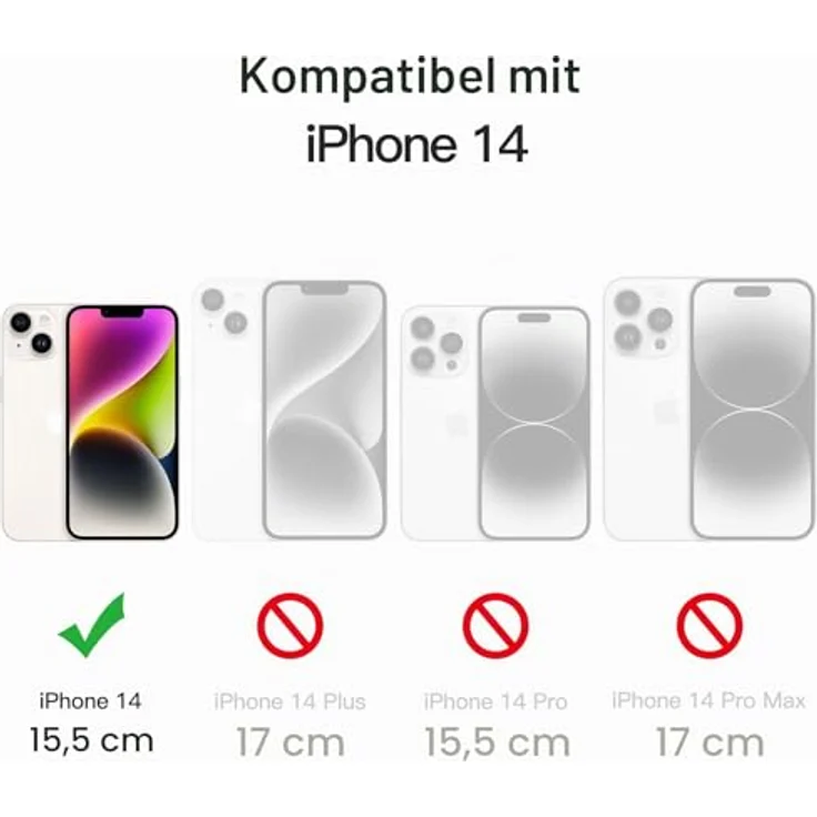 JETech iPhone 14 Hülle, Anti-Vergilbung, Transparente Rückseite, Stoßdämpfung, Kabelloses Laden – Bild 2