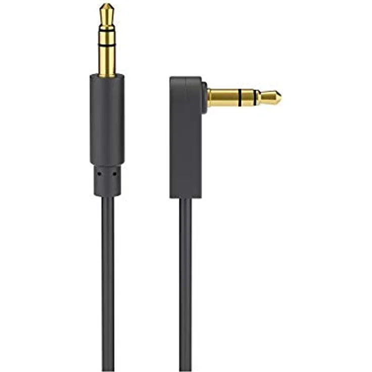 Goobay 67783 Audio Verbindungskabel, AUX, 3.5 mm Stereo, 3-Pol., Slim, CU, Abgewinkelt - Preisvergleich – Bild 1