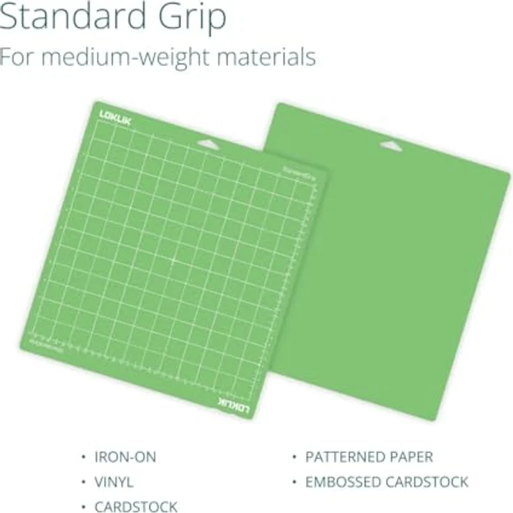 Loklik Cutting Mat 3 Pack - Bundle Gestaltungsset mit StandardGrip, StrongGrip und LightGrip Matten, inklusive Rakel zur einfachen Reinigung – Bild 3