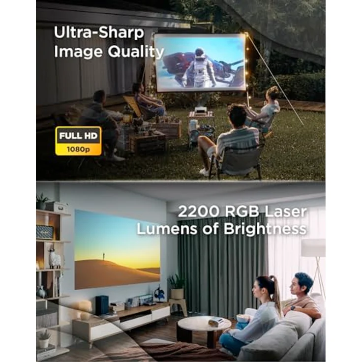 ViewSonic M10 Tragbarer RGB Laser Smart Projektor mit Harman Kardon Lautsprecher, Silber – Bild 4