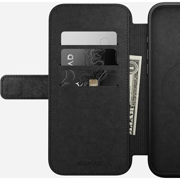 Nomad Modern Leather Folio für Apple iPhone 16 Pro, Smartphone Hülle mit Kartenfächern, Braun – Bild 3