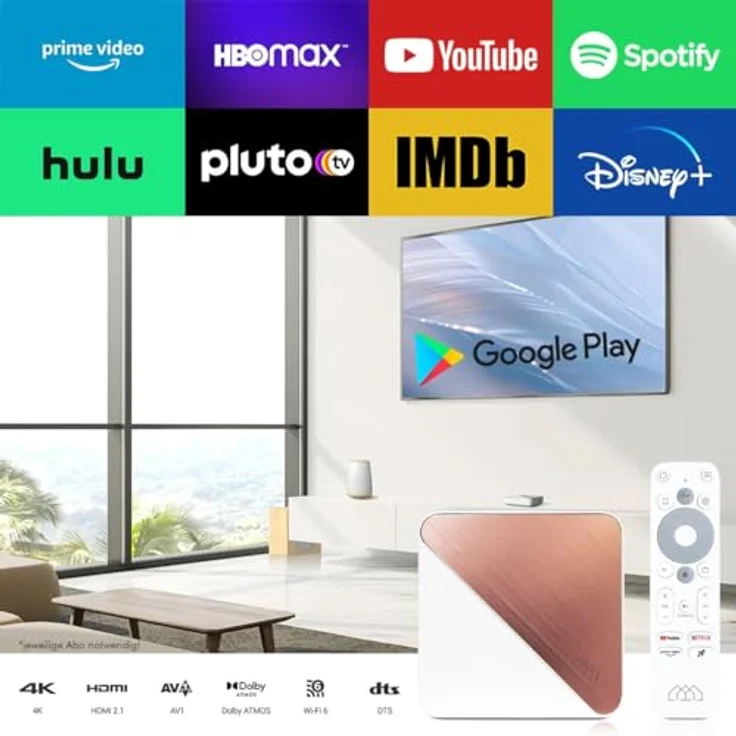 Nonic [Test SEHR GUT *] Homatics Box R 4K Plus Android TV Box + DVB-C/T2 Tuner - Smart TV Receiver, Google Zertifiziert, Dolby Atmos, Netflix 4K, Prime Video 4K, Disney+ 4K, WiFi HDMI Kabel – Bild 5