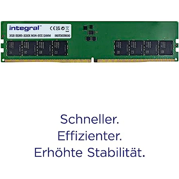 Integral IN5T8GNJWDX, 8 GB DDR5 Arbeitsspeicher mit 5600 MHz, 288-pin DIMM – Bild 2