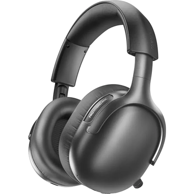 MEDION HX-1 Pro Over Ear Kopfhörer mit Hybrid Active Noise Cancelling, Bluetooth 6.0, 190 Stunden Akkulaufzeit, IPX4 Spritzwasserschutz, urban anthrazit