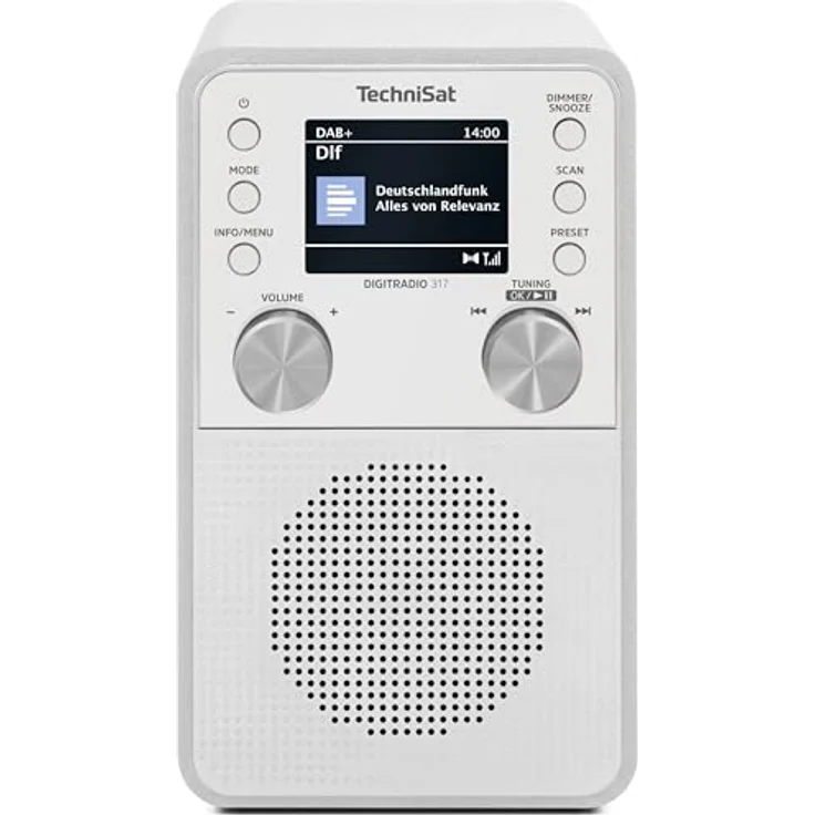 TechniSat DIGITRADIO 317, Vertikales DAB+ UKW Radio mit Bluetooth 5.3, Radiowecker, 2,4 Zoll Farbdisplay, 3 Watt, weiß – Bild 3