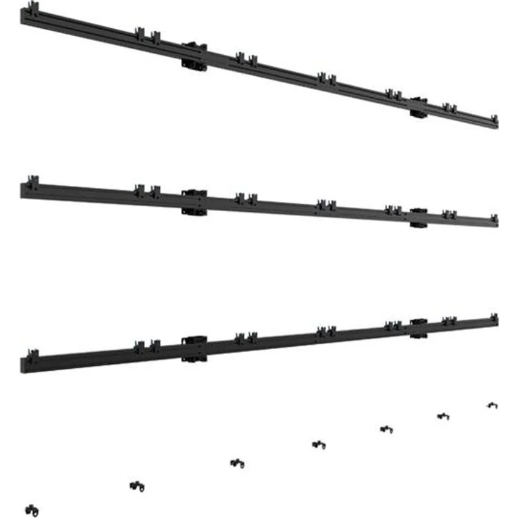 B-TECH System Xpress Befestigungskit für 6x6 dvLED Videowand, verriegelbar, Wandmontage, Schwarz, Bildschirmgröße: 68.6 cm (27")