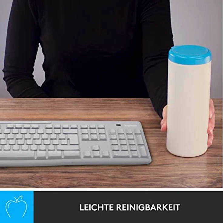 LOGITECH K270-tastaturschutz Silber  Silber One Size, Tastaturabdeckung aus strapazierfähigem Silikon, transparentes Design, einfach zu reinigen – Bild 6