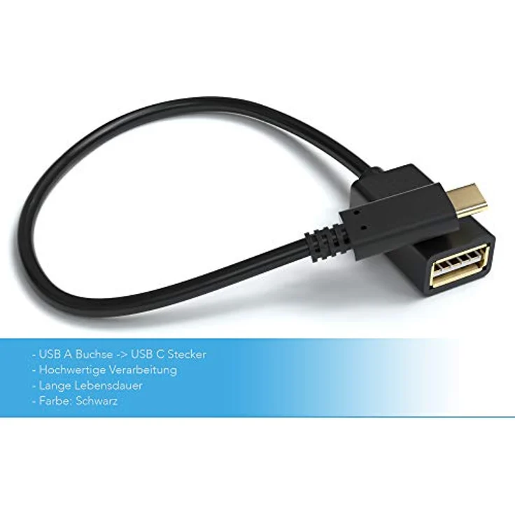 JAMEGA - USB auf USB-C OTG Adapter-Kabel kompatibel mit MacBook Pro, Samsung Galaxy S9, S8, Note 8, A5, Huawei Mate 10, P20 pro, P10, OnePlus5T, Sony Experia XZ, LG GS usw. – Bild 3