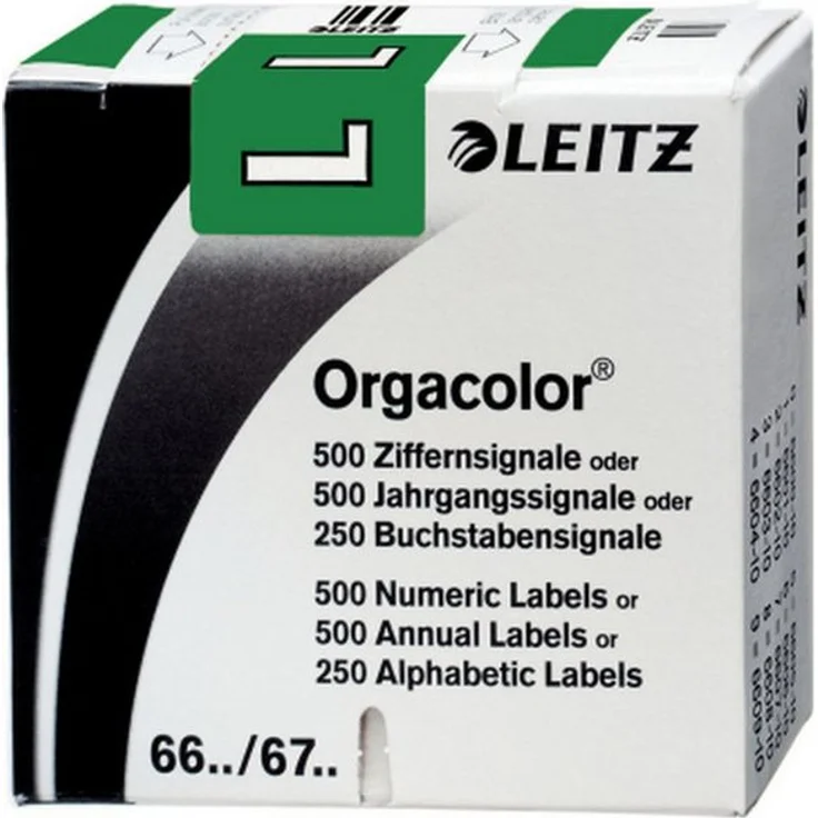 LEITZ Aktenordner LEITZ Buchstabensignal Orgacolor "L", auf Rolle, dunkelgrün – Bild 1