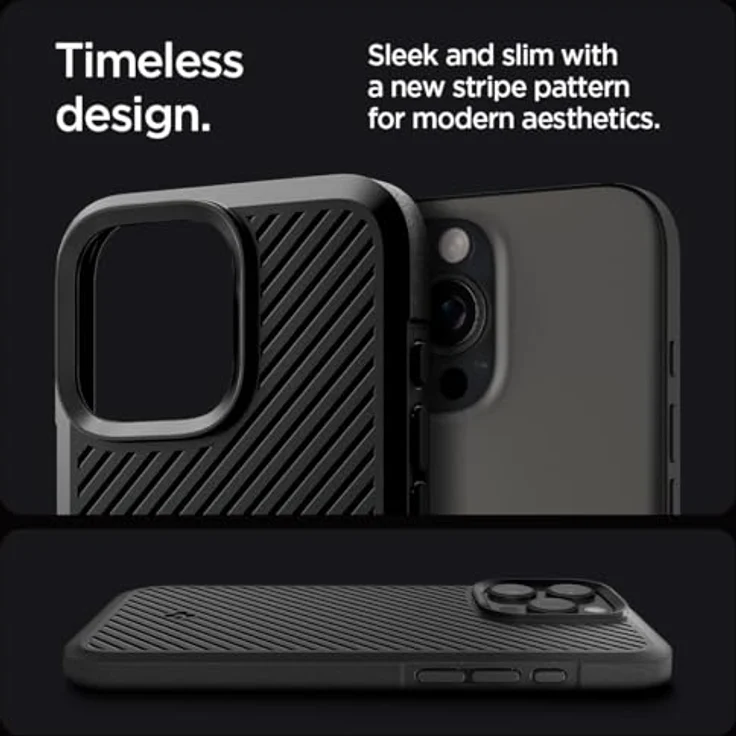 Spigen Core Armor Hülle für iPhone 16 Pro Max, Mattschwarze Schutzhülle mit integriertem Stand, Stoßfest, kabelloses Laden, TPU Material – Bild 5