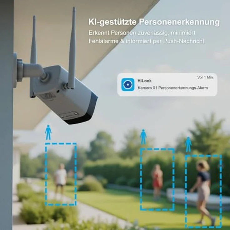 HiLook WLAN Überwachungskamera Set Außen, 2X 4 MP Bullet Kameras, WiFi NVS mit Micro-SD-Slot, Menschen- & Fahrzeugerkennung, Nachtsicht, 2-Wege-Audio, IP66 witterungsbeständig – Bild 4