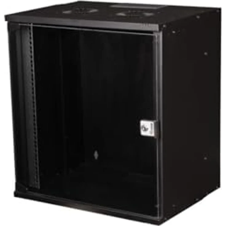 Equip Wandgehäuse 19" 12U 540x400mm schwarz, Netzwerkschrank mit Fronttür aus gehärtetem Glas – Bild 1