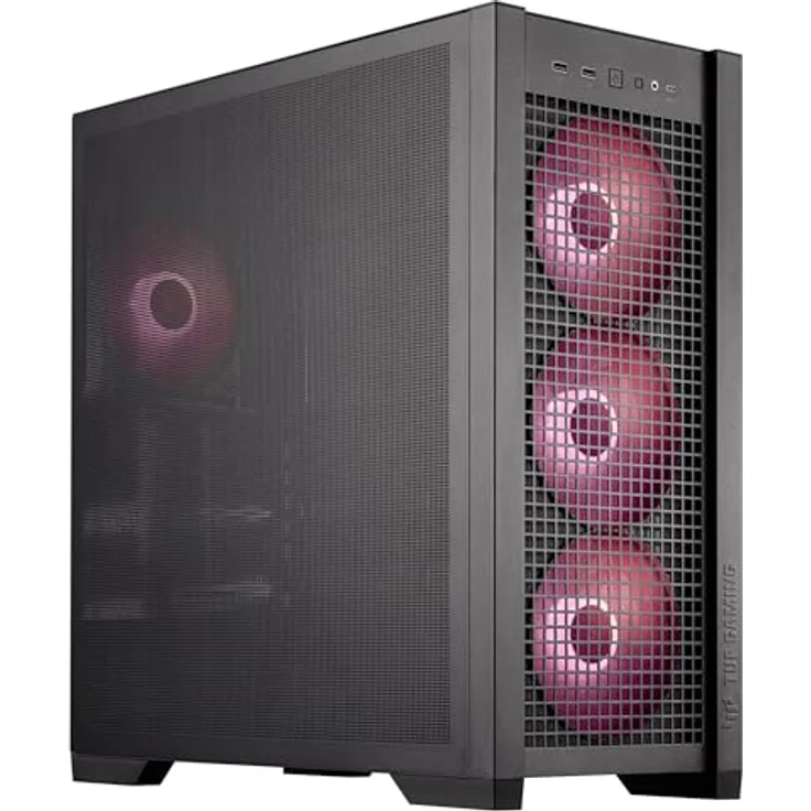 ASUS TUF Gaming GT302 TG ARGB Black, PC Gehäuse mit 3x 140 mm Lüftern, Schwarz – Bild 10