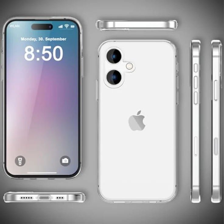 Nalia Klare 360 Grad Hülle für Apple iPhone 16, Transparentes Gehäuse mit vollem Rundumschutz und kabellosem Laden – Bild 7