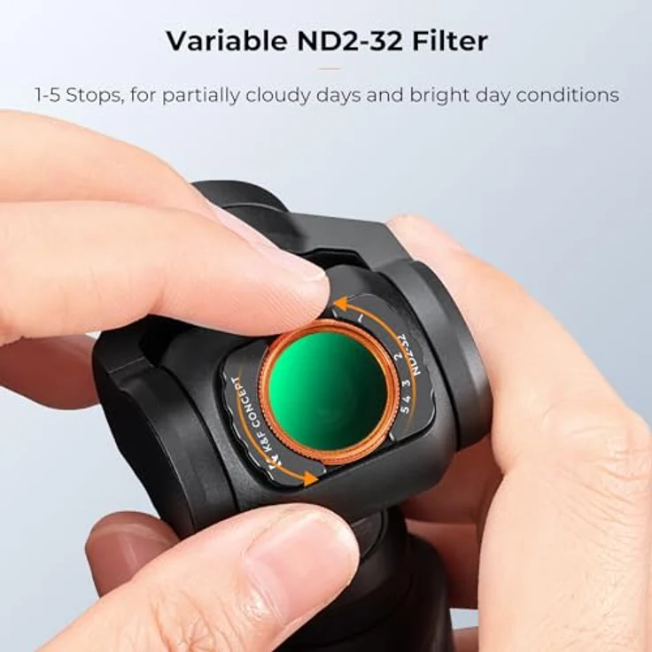 K&F CONCEPT magnetisches ND Filter Set für DJI Osmo Pocket 3/4, Variabler ND2-ND32 und ND32-512, Aluminiumrahmen, schnelle Montage, Multi-Beschichtung – Bild 4