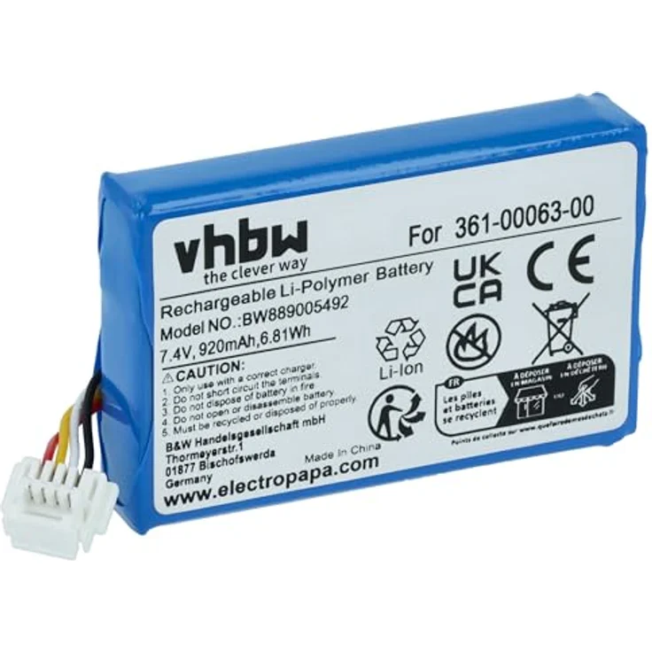 vhbw Akku kompatibel mit BMW Navigator 6, 5, VI, V, 920 mAh, 7,4 V, Li-Polymer, wiederaufladbar und langlebig – Bild 1