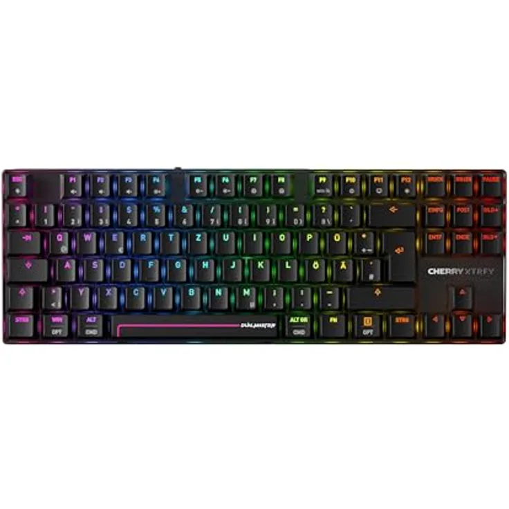 CHERRY XTRFY MX 8.2 Pro TMR Wireless, Magnetisch-Mechanische TKL-Gaming-Tastatur mit Anpassbaren CHERRY MK CRYSTAL TMR Switches, Hot-Swap, 8000 mAh Akku, 8kHz Polling Rate, DE Layout QWERTZ, Schwarz