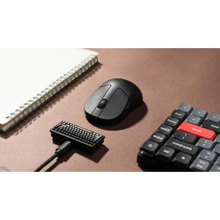 Keychron M4 Kabellose Maus, PixArt 3395-Sensor mit programmierbarer Makrotaste 26.000 DPI, 4000Hz 2.4GHz Bluetooth 5.1, 35 g, ultraleichtes ergonomisches Design – Schwarz – Bild 4