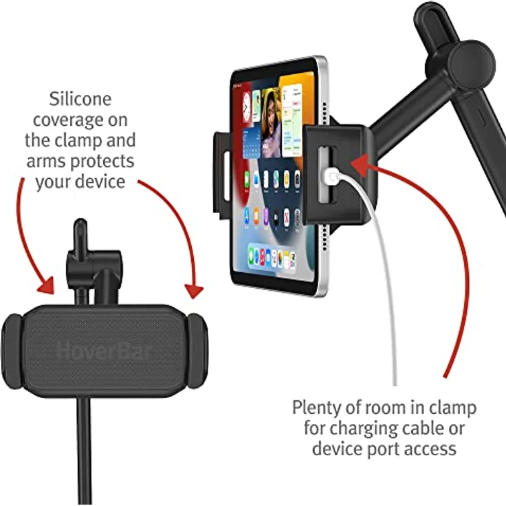 Twelve South HoverBar Tower | Multi-Angle Universal Tablet & iPad Floor Stand Holder for Apple Fitness+, Peloton/Stationary Bikes, Exercise and More (Black) – Bild 5