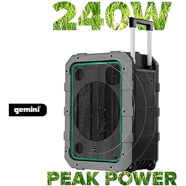 Native Gemini MPA-2400GRY, tragbarer Bluetooth Lautsprecher mit wetterbeständigem Design, grau – Bild 7
