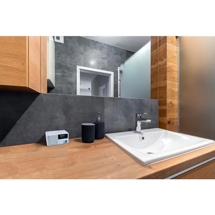 MEDION S66822 Tragbares Mini DAB+ Radio mit Bluetooth blau, dimmbares Farbdisplay, Teleskopantenne, Sleeptimer,Wecker, Snooze, AUX, USB-C – Bild 3