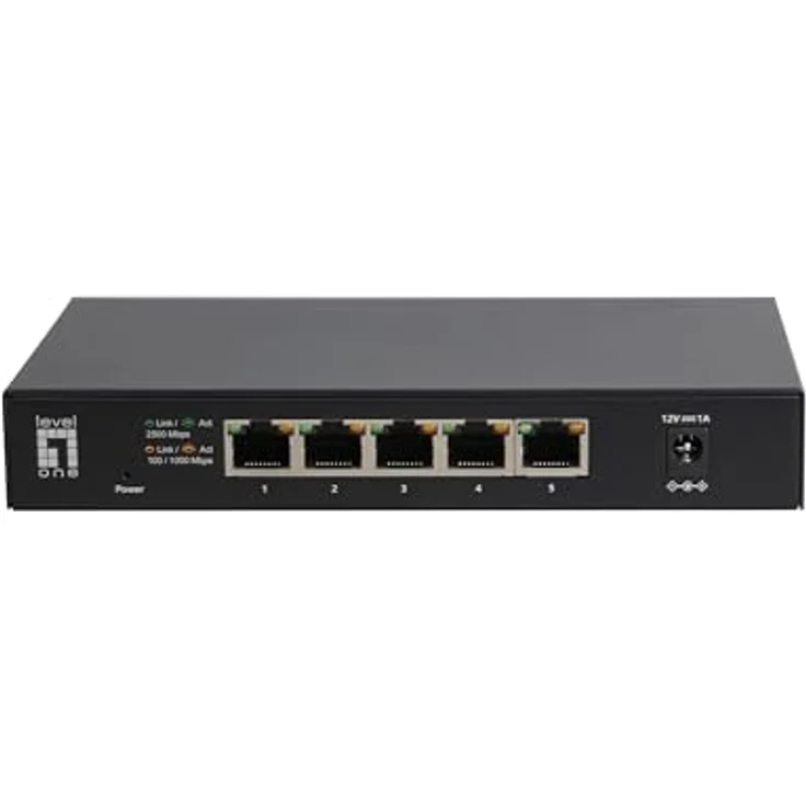 LevelOne GEU-0525 5-Port Unmanaged 2,5-Gigabit Ethernet Switch, schnelle Installation, Jumbo-Frames, IEEE 802.3x Flow Control – Bild 2