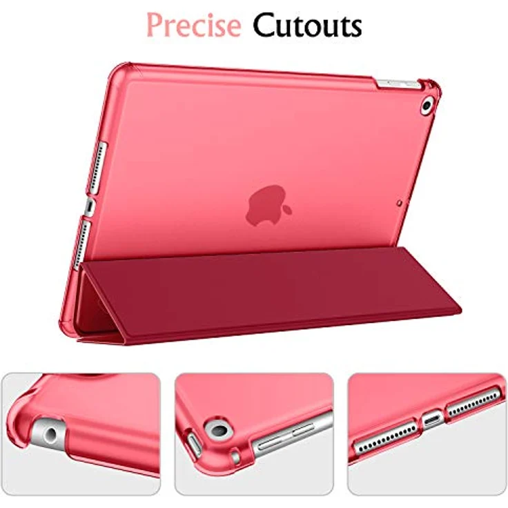 Fintie Hülle für iPad 9.7 Zoll 2018/2017 - Ultradünn Schutzhülle mit transparenter Rückseite Abdeckung Cover mit Auto Schlaf/Wach für 9.7" iPad 6. Generation / 5. Generation, Rot – Bild 5