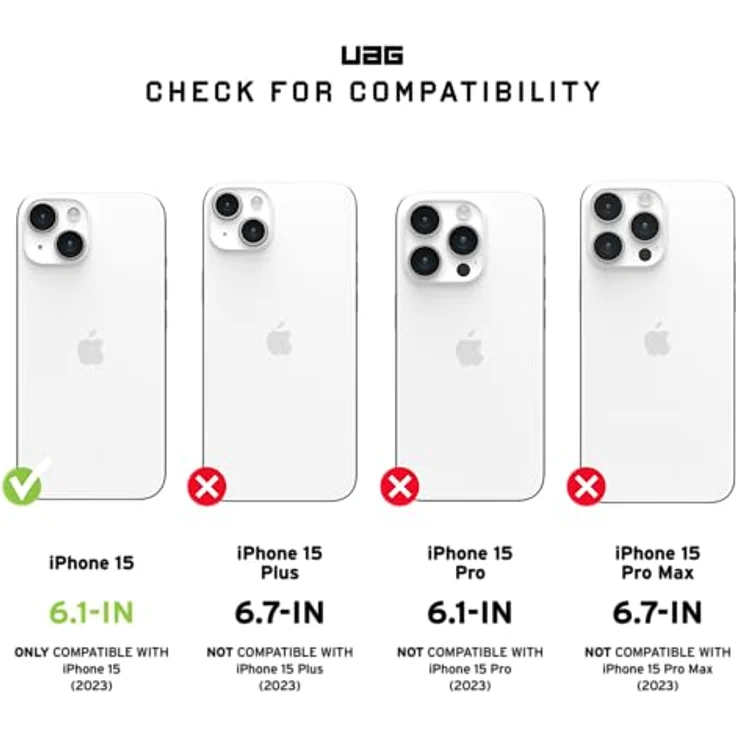 URBAN ARMOR GEAR PLUS Tempered Glass Displayschutzglas Apple iPhone 15 [9H zweifach gehärtetes Glas, Anti-Fingerabdruck, Inkl. Montagekit, 0,33mm dünn, Ultra klar] – Bild 2