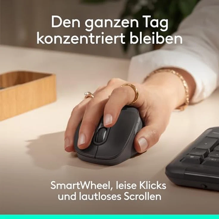 LOGITECH Signature Comfort Plus MK880, kabelloses Maus- und Tastaturset mit ergonomischer Handballenauflage, SmartWheel und bis zu 36 Monate Akkulaufzeit, Graphite – Bild 13