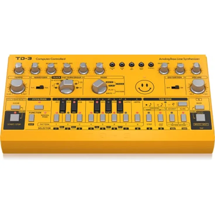 Behringer TD-3 AM, Analog Synthesizer mit 16-Schritt Stepsequencer, Acid-Filter und Distortion Effekt