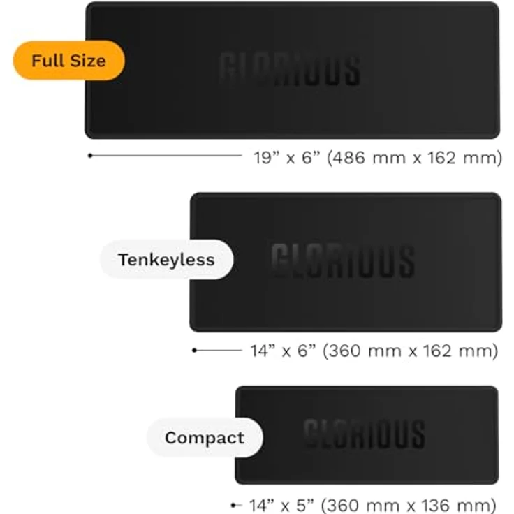 Glorious Keyboard Mat, Genäht – 100 %, Schwarz - Schalldämpfende Unterlage für Tastaturen, rutschfeste Unterseite, speziell für die Glorious GMMK 3 entwickelt. – Bild 3