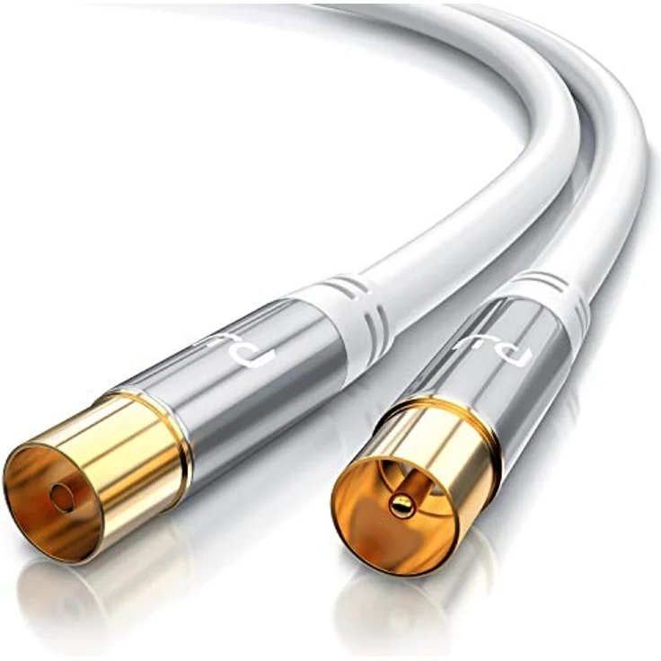 CSL - 5m Antennenkabel HDTV 135dB 75 Ohm - Premium Koaxialkabel - Full HD 4k UHD - Koax Stecker > Koax Kupplung - DVB-T DVB-T2 DVB-C DVB-S DVB-S2 Radio UKW DAB DAB – Bild 2