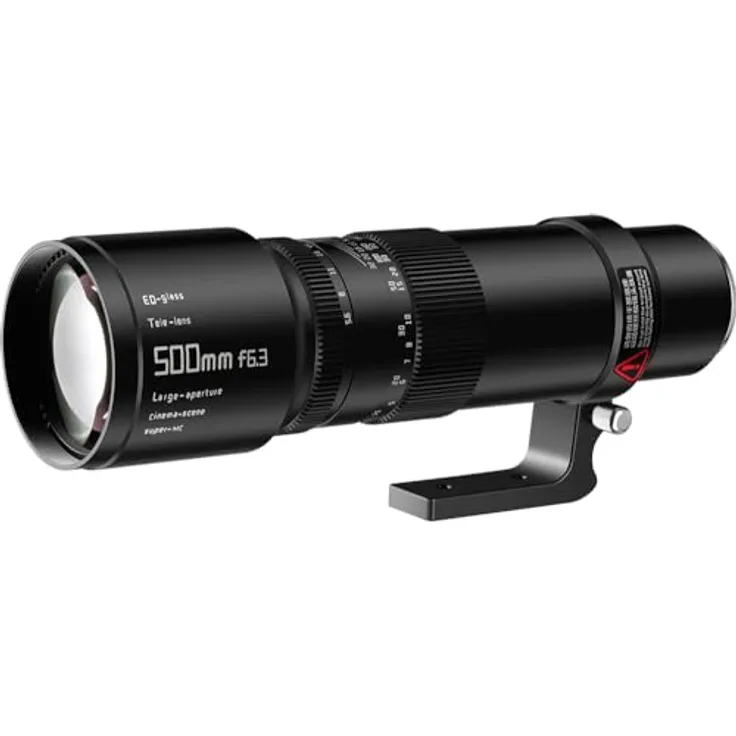 TTArtisan 500 mm F6.3 Teleobjektiv, manuelles Fokussystem, Metallgehäuse, kompatibel mit Canon RF Mount, Vollformat, Schwarz