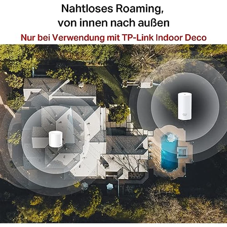TP-Link Deco X50-Outdoor Wi-Fi 6 Mesh WLAN Set(1 Pack), AX3000 Dualband Router &Repeater (Reichweite bis zu 230m²,unterstützt 802.at PoE, ideal für den Außenbereich, WPA3) weiß – Bild 3