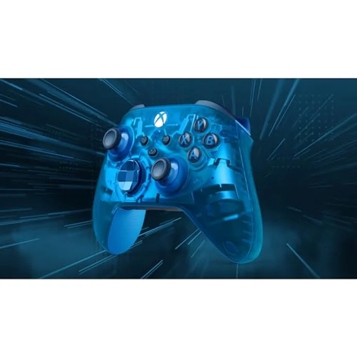Xbox Wireless Controller – Sky Cipher Special Edition, transparent blau mit himmelblauen Griffen und Metallic-Elementen – Bild 2