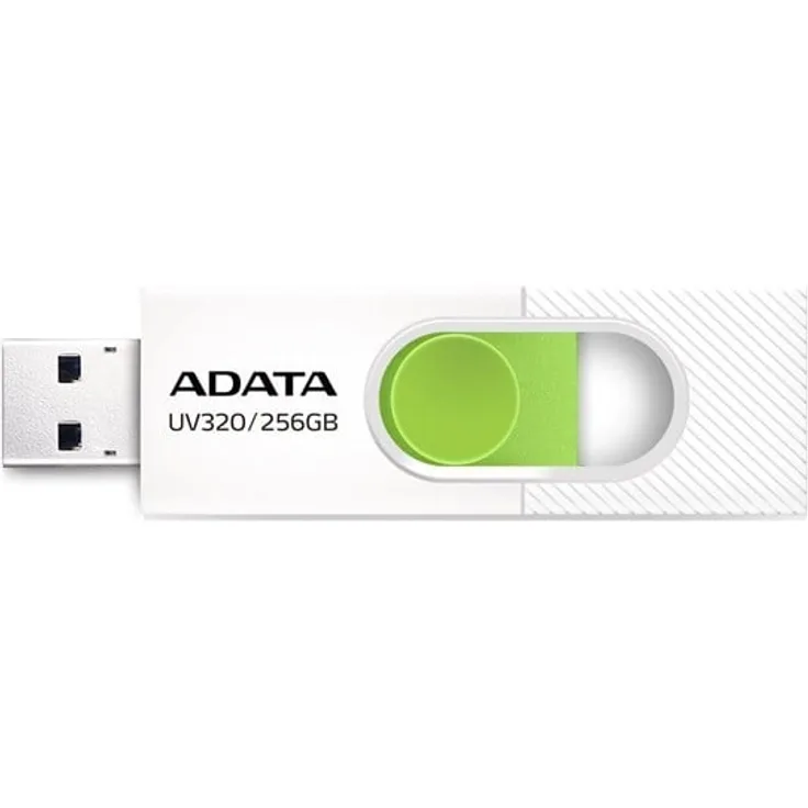 A-Data UV320, 256GB USB-Stick mit USB 3.2 Gen 1, Übertragungsgeschwindigkeit bis zu 100MB/s, weiß/grün