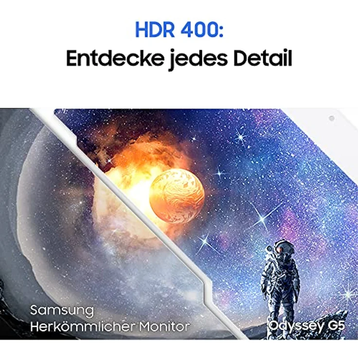 Samsung Odyssey G51C Gaming Monitor S27CG510EU, 27 Zoll, VA-Panel, WQHD-Auflösung, FreeSync Premium, 165 Hz, 1 ms Reaktionszeit, Schwarz – Bild 5