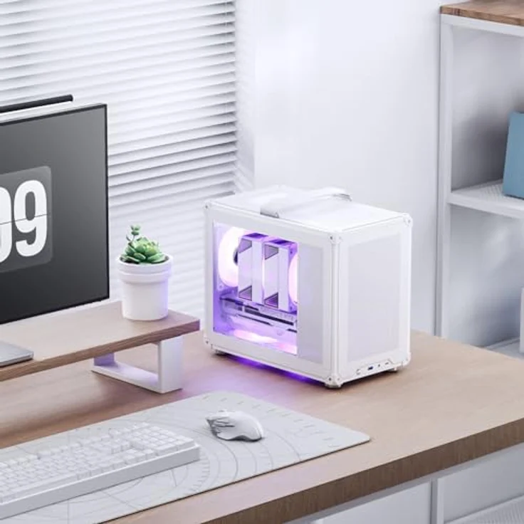 Jonsbo C6 MAX PC-Gehäuse, Mini-Gehäuse, Micro-ATX - weiß, transportabel mit Tragegriff – Bild 2