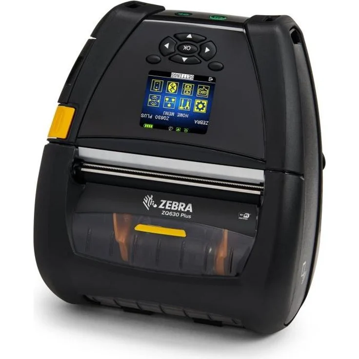Zebra ZQ630 Plus, mobiler Etikettendrucker mit 203 dpi, Linerless Platten, großem Farbdisplay, WLAN und Bluetooth