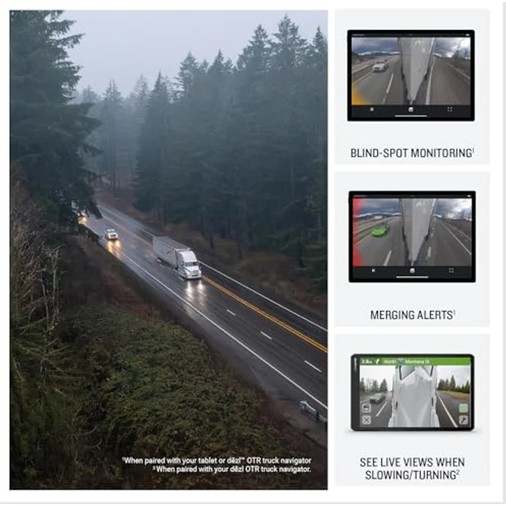 Garmin dēzl DualView, Seiten-Kamerasystem für LKW, Bus und Camper, Echtzeit-Bildübertragung, Überwachung toter Winkel, 1080p Unfallaufzeichnung, wetterfest – Bild 5