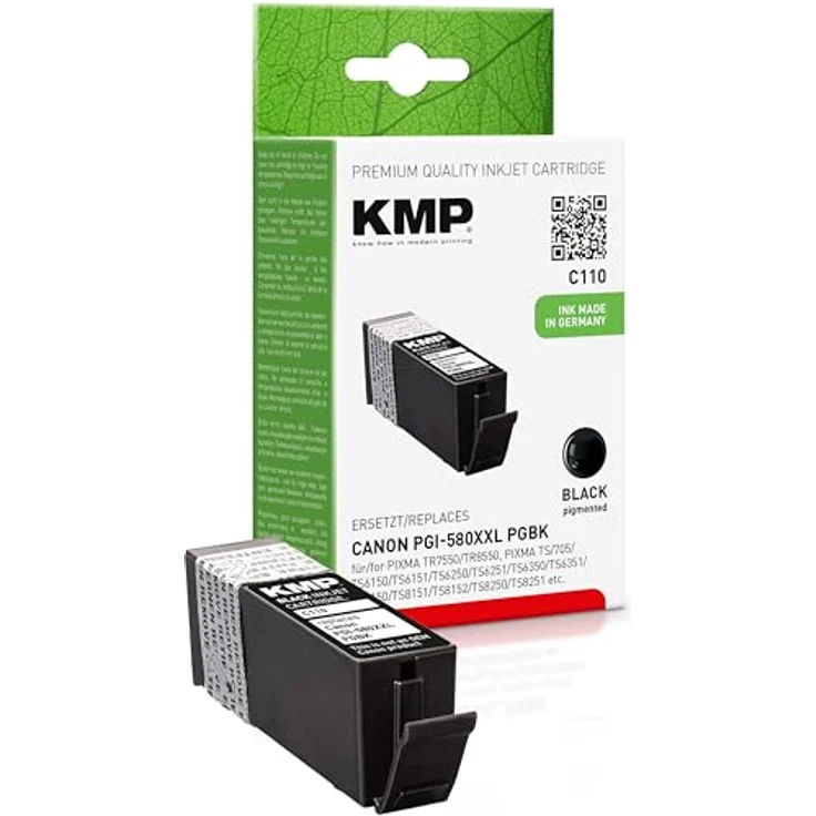 KMP Druckerpatrone für PGI-580 XXL PGBK Schwarz - Kompatibel - Tintenpatrone für Canon PIXMA TS6150 TS8150 - Office Druckerzubehör – Bild 2