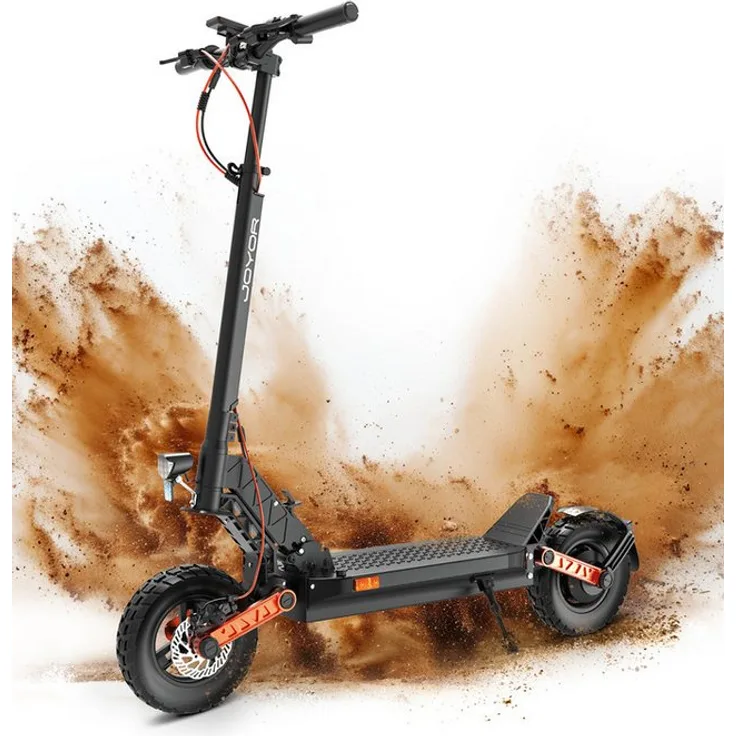 JOYOR E-Scooter Offroad Elektroroller S5 PRO - 10 Zoll 1300 Wh Akku, 20 km/h, 500W, hohe Reichweite, vollgefedert - Schwarz