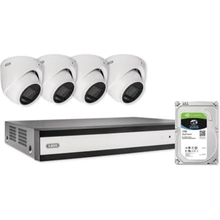 Abus TVVR33843D 8-Kanal Hybrid Analog Komplettset, Netzwerkkamera mit intelligenter Bewegungserkennung und flexibler Nachtsicht, Weiss – Bild 1