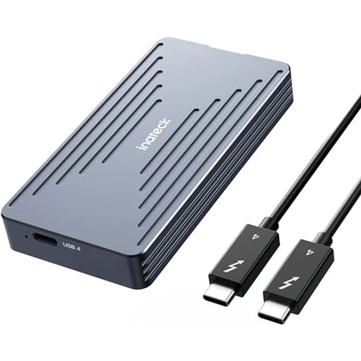 Inateck 40Gbps M.2 NVMe SSD-Gehäuse, Aluminium Festplattengehäuse, USB4.0/Thunderbolt 4, werkzeuglose Installation, unterstützt 2230/2242/2260/2280 SSDs, M-Key, FE2028 – Bild 1