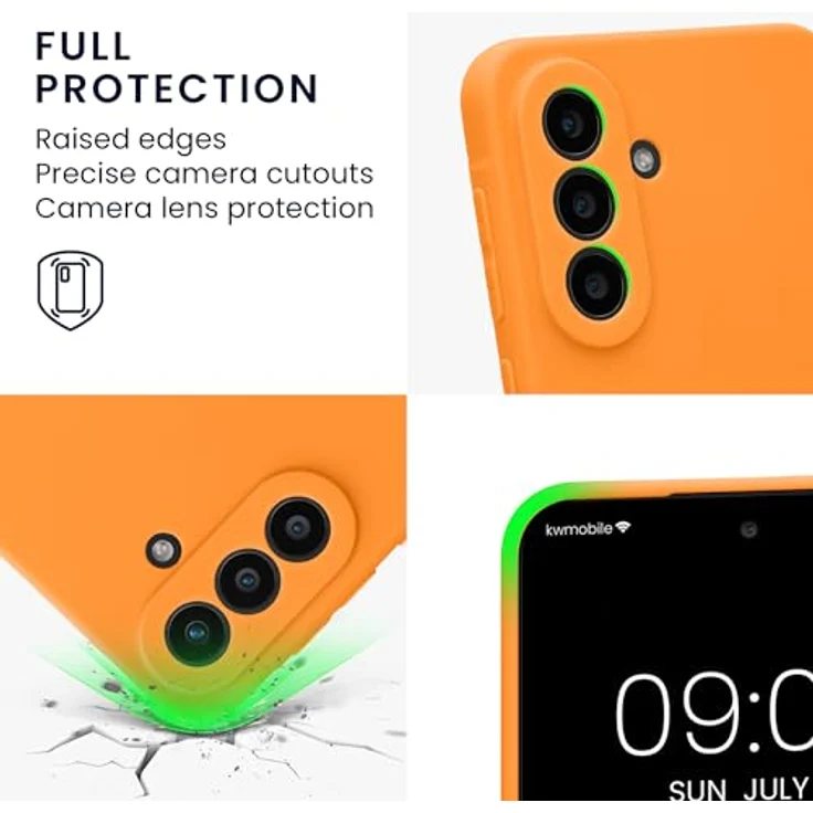 kwmobile Handyhülle für Samsung Galaxy A57 5G - flexibles Silikon Case in Fruity Orange, rutschfest und reißfest mit präzisen Ausschnitten – Bild 3
