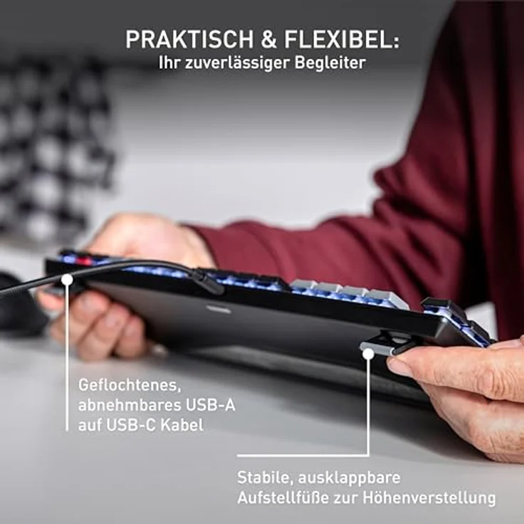 CHERRY Keyboard Corded Mechanical MX, Deutsche mechanische Tastatur mit programmierbaren Tasten, Schwarz – Bild 6
