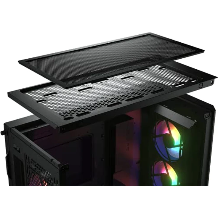 COUGAR DUOFACE PRO RGB Mid Tower PC Gehäuse mit 2 Frontplatten und RGB Lüftern (Schwarz) – Bild 5