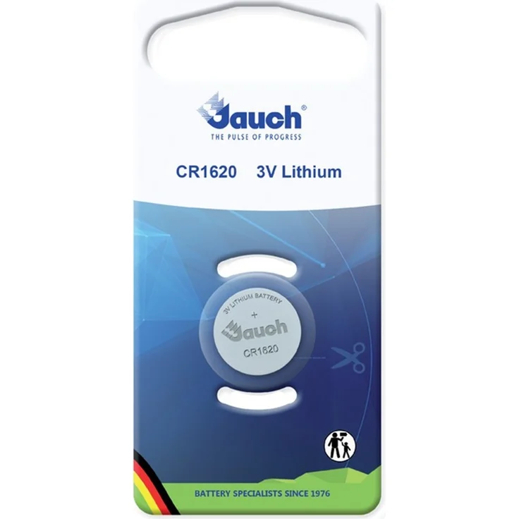 Jauch Knopfzelle CR1620, Lithium-Batterie 3,0 V 75mAh